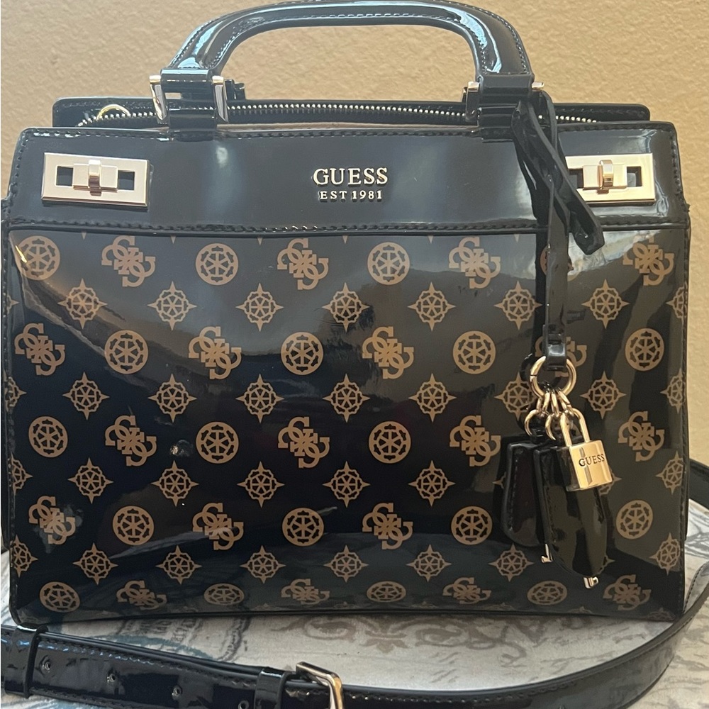 Guess Black and Gold Women's Handbag